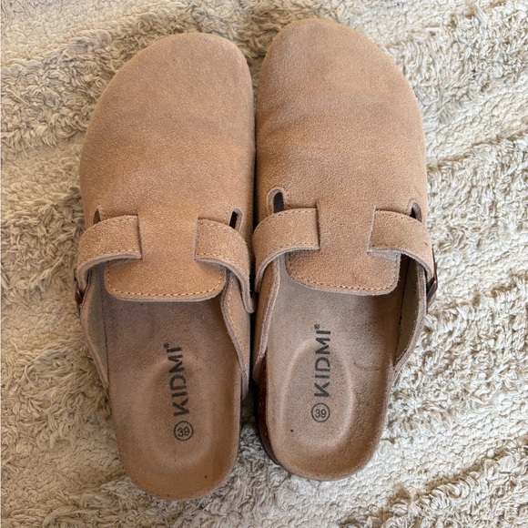 Taupe Suede Slip-On Clog Sandal - Picture 4 of 5